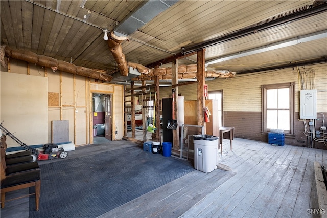 miscellaneous room featuring wooden ceiling and wood-type flooring