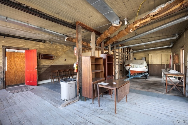 basement featuring hardwood / wood-style flooring