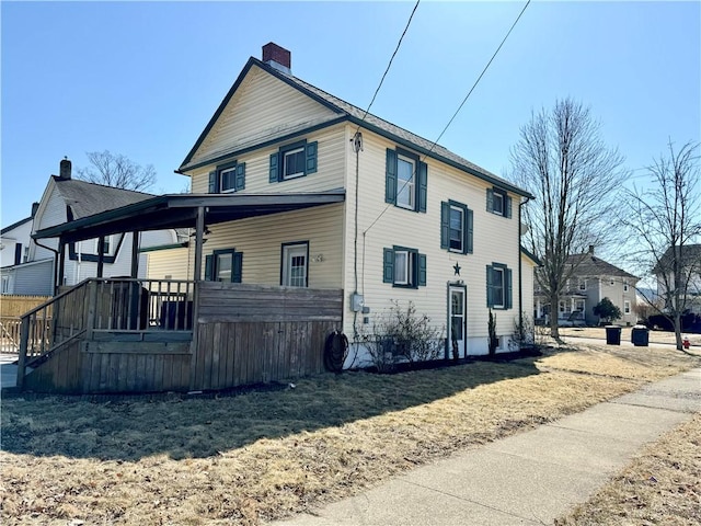 464 Pine St, Erwin, NY 14870 - view of home's exterior featuring a porch and a chimney
