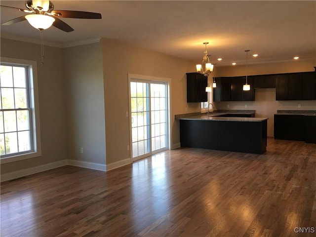 kitchen featuring a sink, a wealth of natural light, and open floor plan