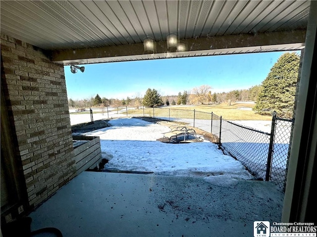 view of yard featuring fence