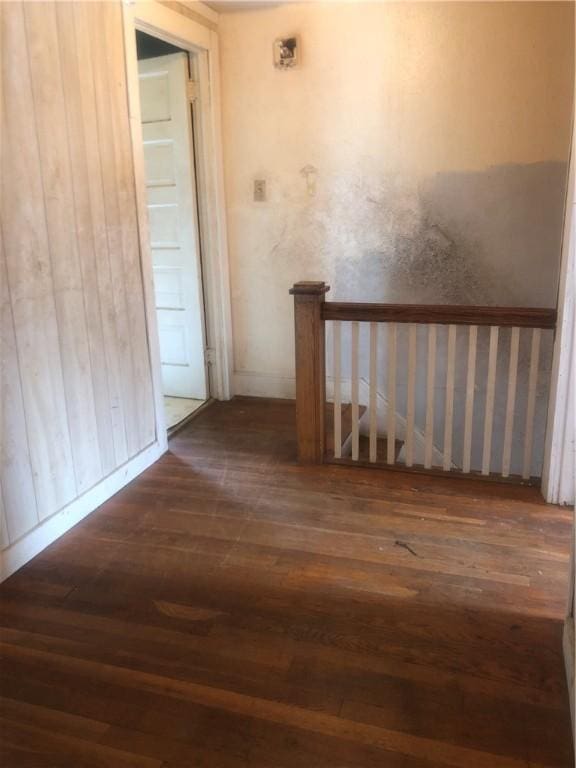 15 8th St, Oneonta-City, NY 13820 - hall with hardwood / wood-style floors, an upstairs landing, and baseboards