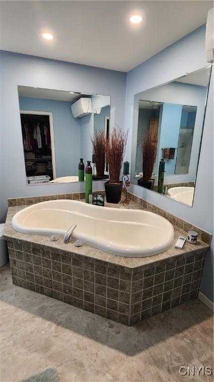 full bath with a garden tub