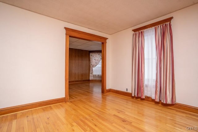 310 E German St, Herkimer, NY 13350 - spare room with baseboards, light wood-type flooring, and a drop ceiling