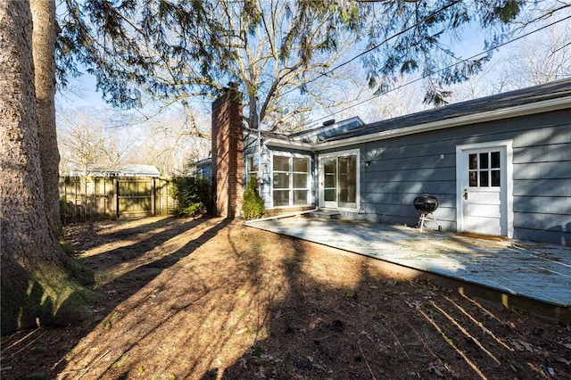 view of yard featuring a patio and fence