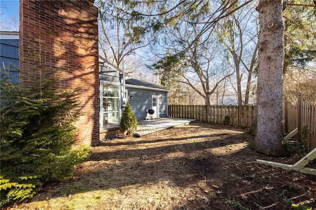 view of yard with a patio area and fence