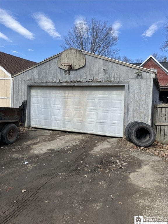 view of garage