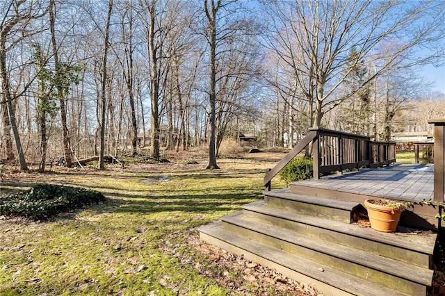 deck with a lawn