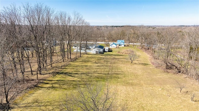 aerial view with a rural view