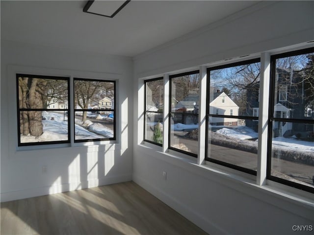 view of unfurnished sunroom