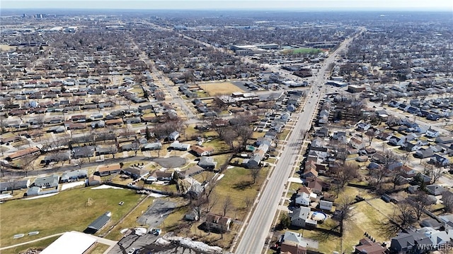 aerial view with a residential view