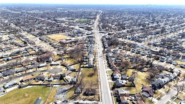 aerial view with a residential view