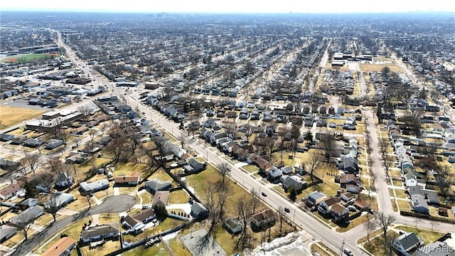 bird's eye view with a residential view