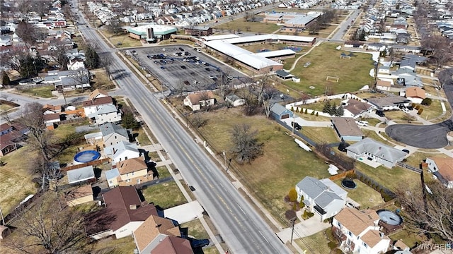 drone / aerial view with a residential view