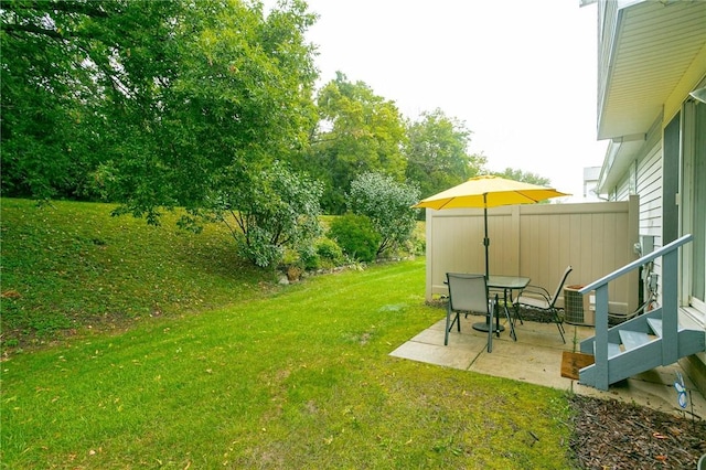 view of yard with a patio area