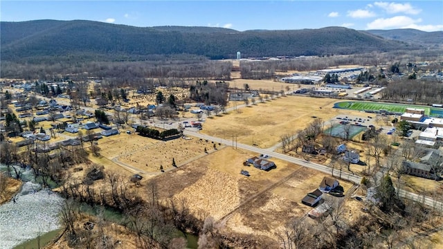 drone / aerial view with a mountain view