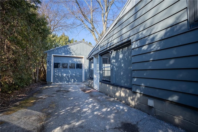 garage with driveway