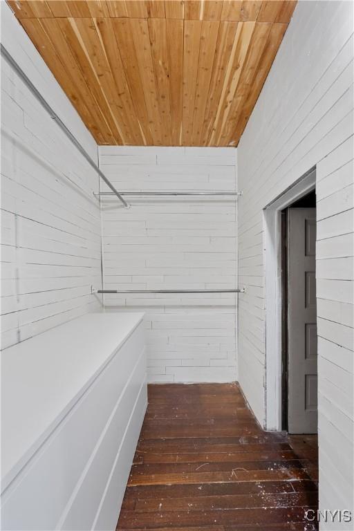 interior space with hardwood / wood-style floors