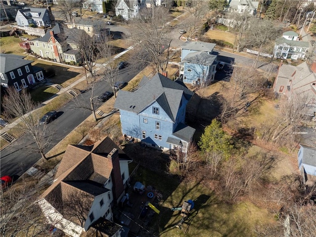 drone / aerial view with a residential view