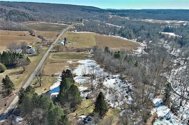 bird's eye view featuring a rural view