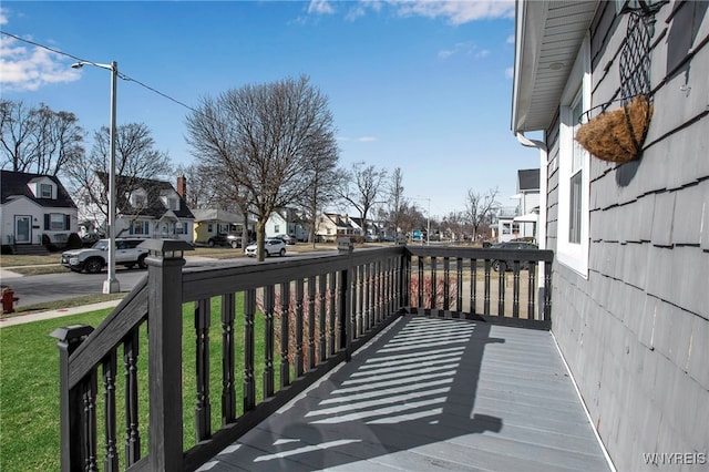 deck featuring a residential view