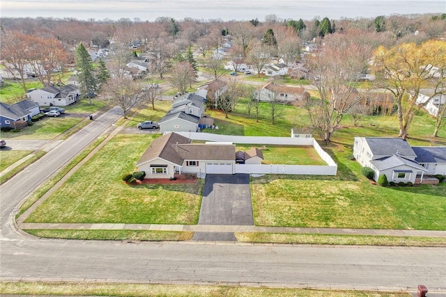 bird's eye view featuring a residential view