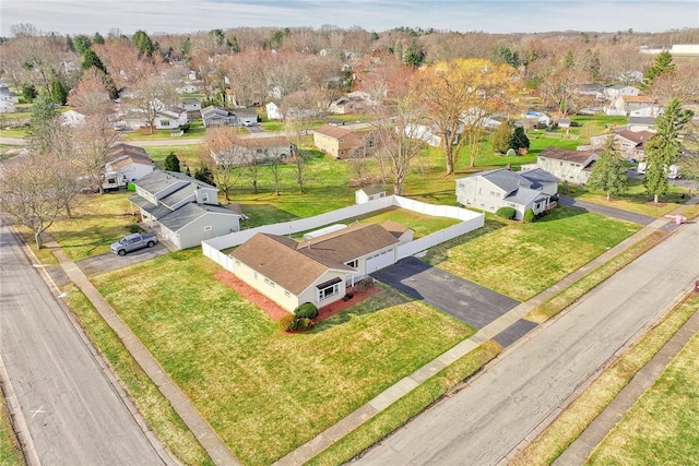 bird's eye view featuring a residential view