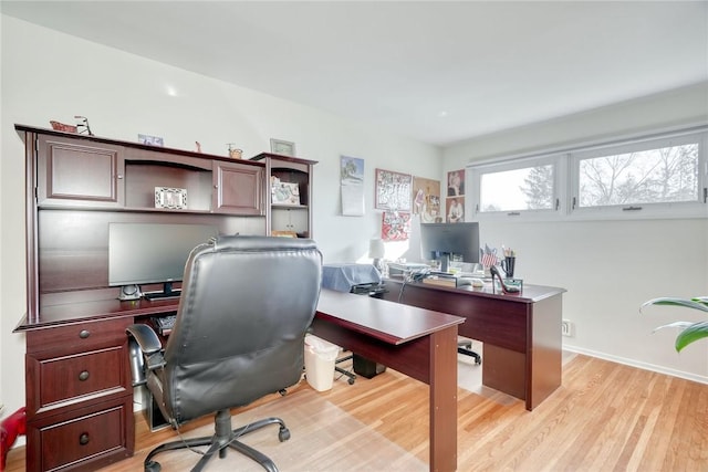 office featuring light wood-style floors