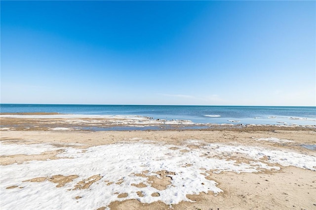 view of water feature featuring a view of the beach