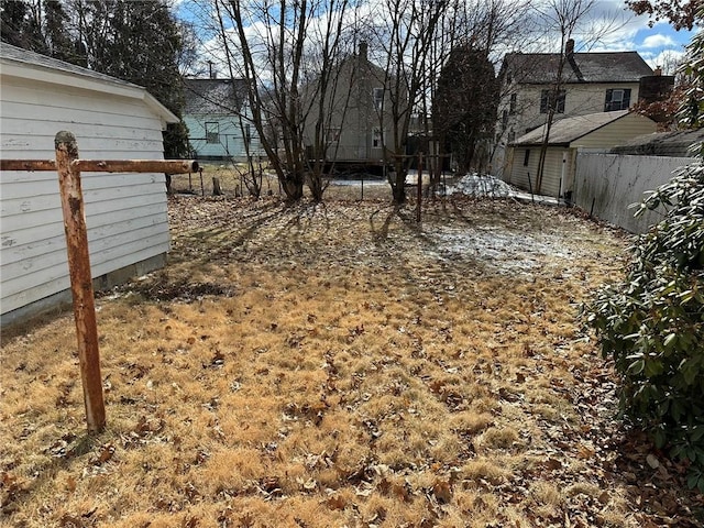 view of yard featuring fence