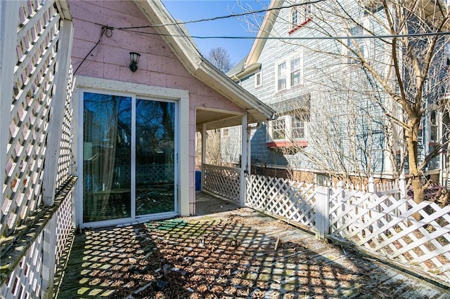 view of home's exterior with brick siding