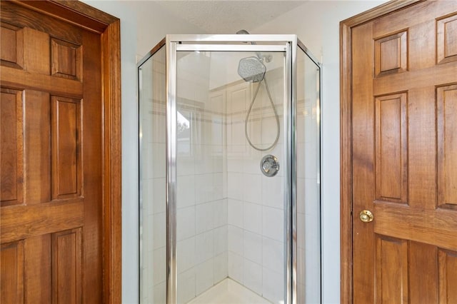 bathroom featuring a stall shower