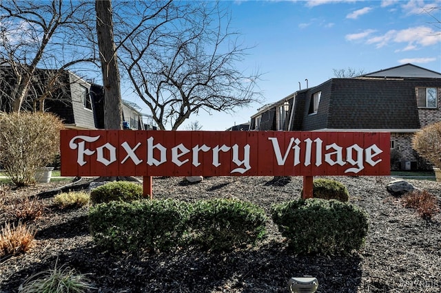 view of community sign