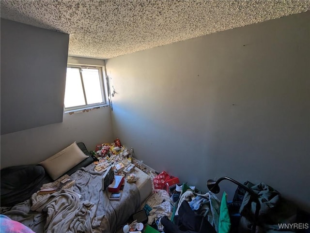 bedroom featuring a textured ceiling