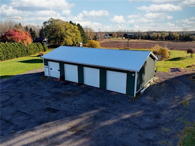 view of detached garage