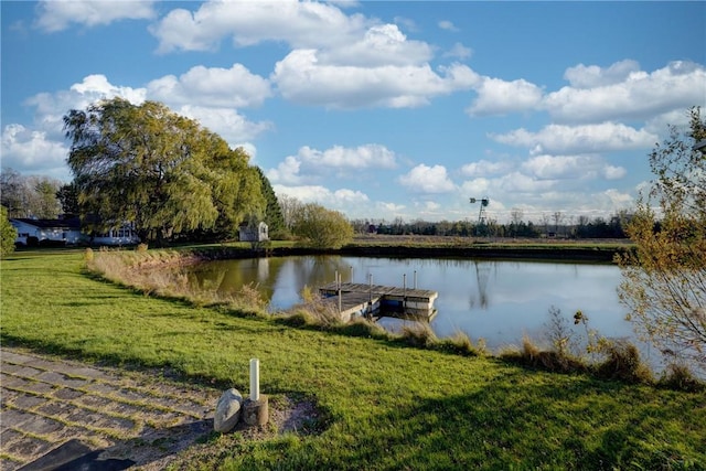 water view featuring a boat dock