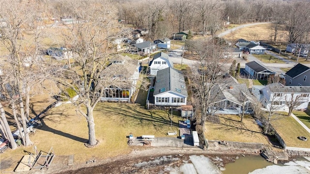 aerial view with a residential view