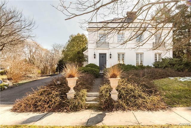 view of front of home with stucco siding