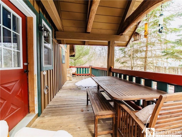 deck featuring outdoor dining space