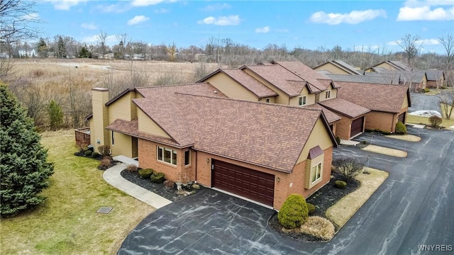 aerial view with a residential view