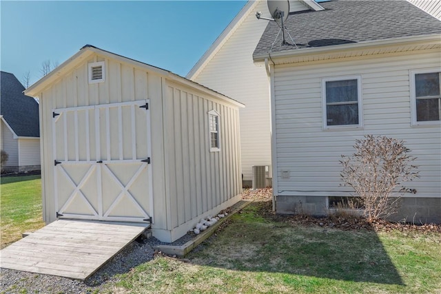 exterior space with central air condition unit