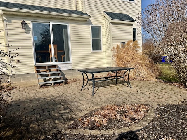 view of patio featuring entry steps