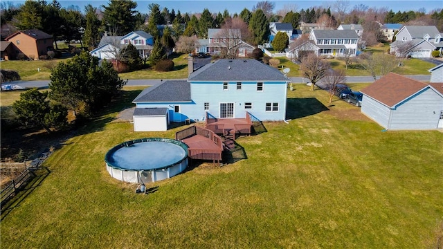 bird's eye view with a residential view