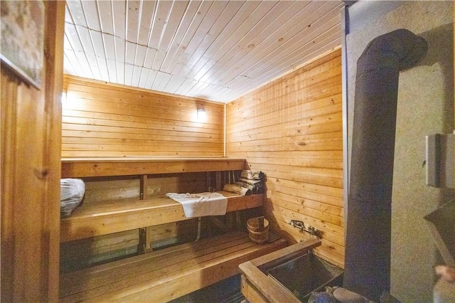 view of sauna