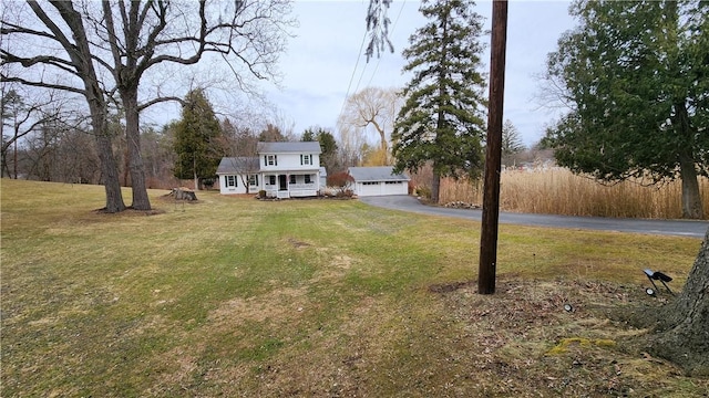 view of yard with a porch