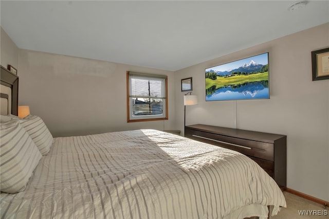 bedroom featuring baseboards and carpet floors