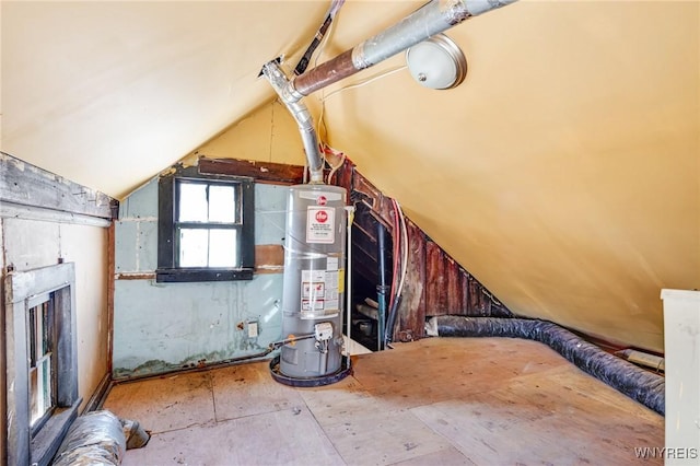 attic with gas water heater