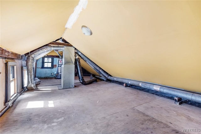 interior space with lofted ceiling