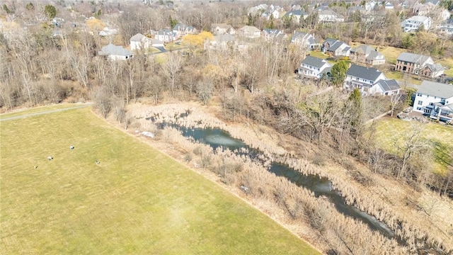 drone / aerial view with a residential view