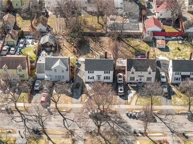 bird's eye view with a residential view